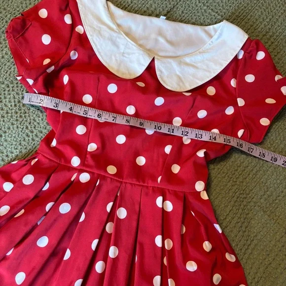 Bonne Chance Minnie Mouse Red Polka Dot Dress Disney - Picture 4 of 11